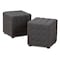 Baxton Studio Elladio Dark Grey Upholstered Tufted Cube Ottoman, PK2 156-9298 - alternate 1